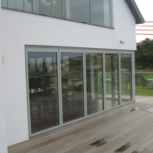 Grey Aluminium Clad Bifold Doors