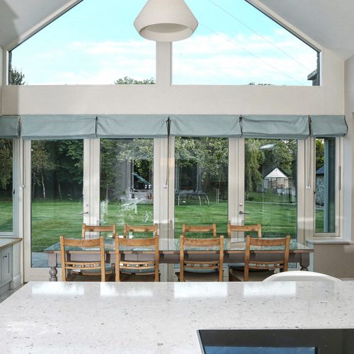 Rationel Aluminium Clad Cream Bifold Doors