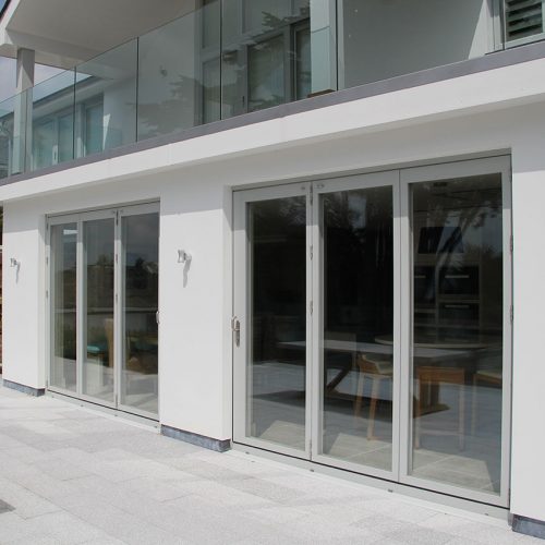 Grey aluminium bifold doors