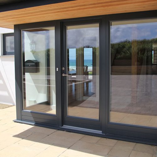 Black aluminium double glazed door