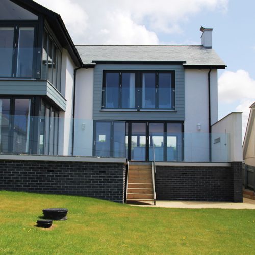 Black aluminium bifold door