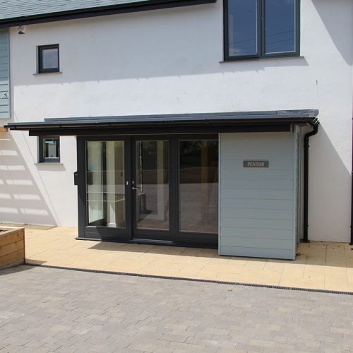 Black aluminium double glazed door and windows