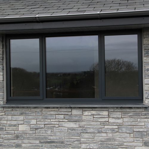 Black uPVC casement window