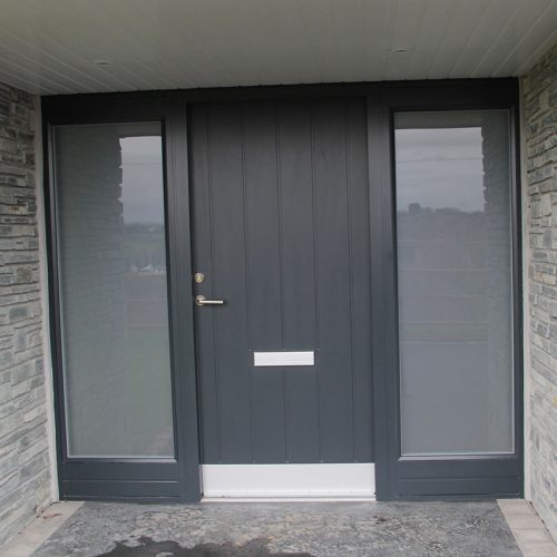 Black composite door installation