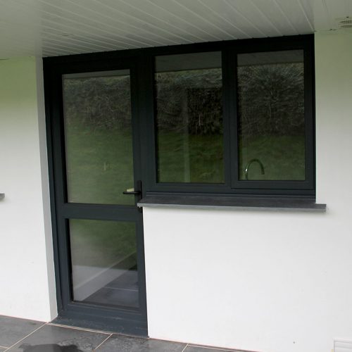 Black uPVC door and window