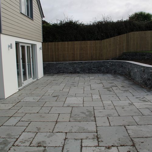 Garden patio installation