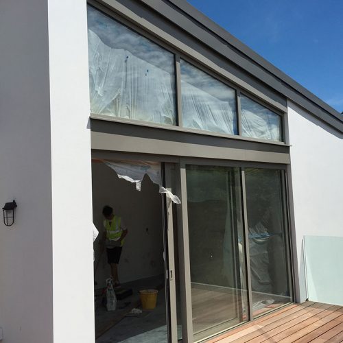 Grey Sliding patio door installation