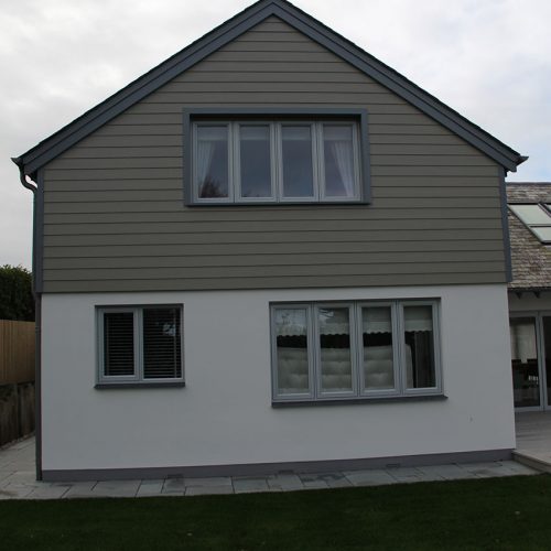 Grey Flush sash casement window installation