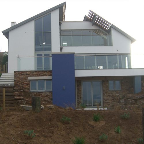 Grey aluminium Bifold door and windows installation