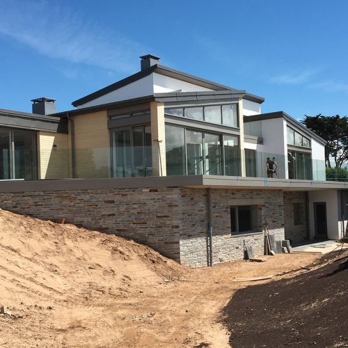 Grey Sliding patio door and window installation