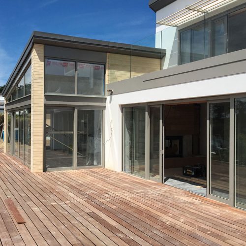 Grey Sliding patio door installation