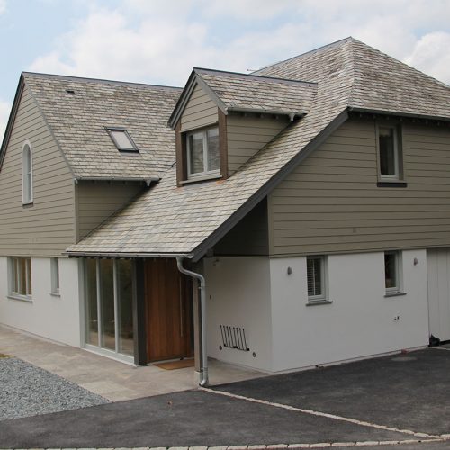 Grey flush sash casement windows and door installation