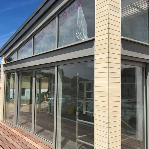 Grey Sliding patio door and bespoke window installation