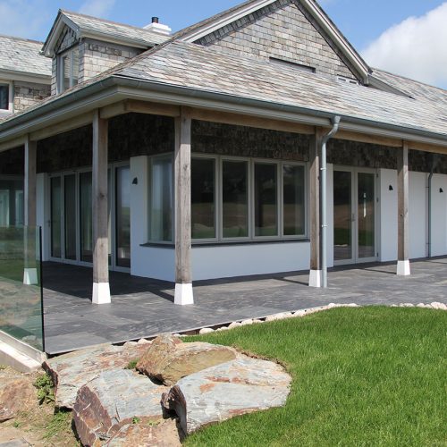 Grey Flush sash casement windows and french door