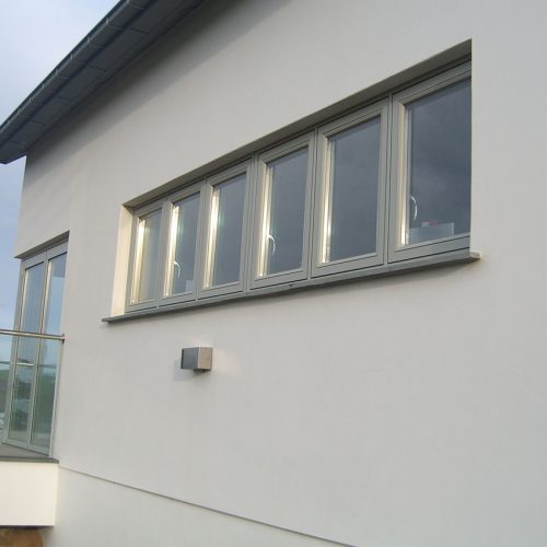 Grey flush sash casement windows