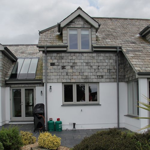Grey Flush sash uPVC windows